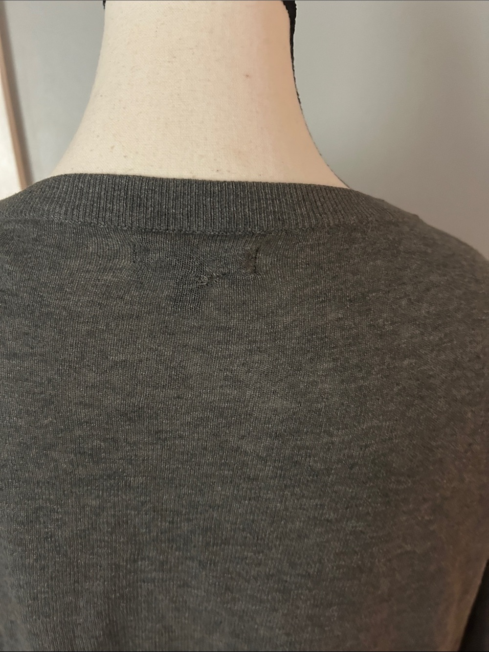 Express Gray Ruffle-Front Cardigan Sweater - Picture 4 of 9